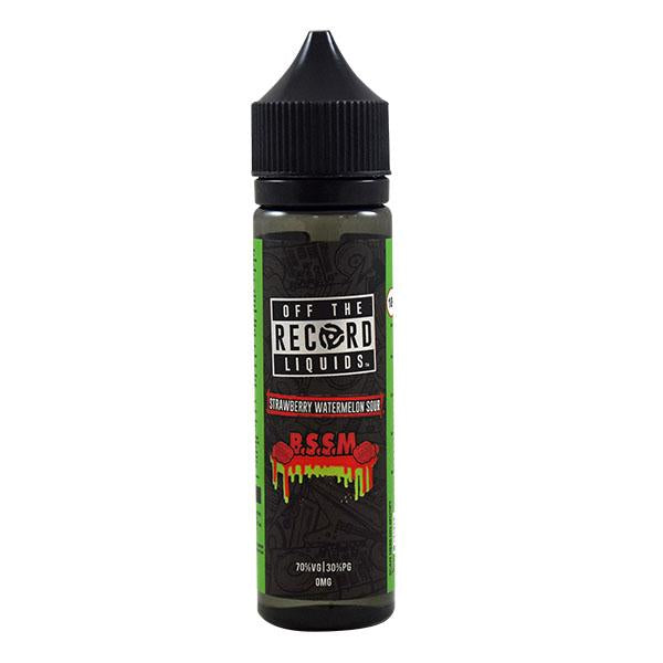 OFF THE RECORD ELIQUID BY DADDY'S VAPOR - B.S.S.M. STRAWBERRY WATERMELON SOUR 0MG 50ML Shortfill