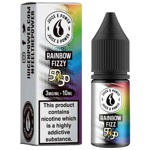 Juice N' Power 50:50 Rainbow Fizzy 10ml E-Liquid