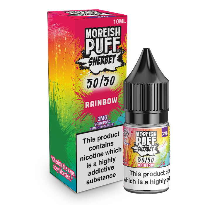 Moreish Puff Sherbet 50/50 Rainbow Sherbet 10ml E-Liquid