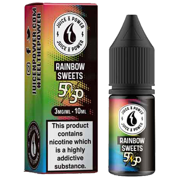 Juice N' Power 50:50 Rainbow Sweet 10ml E-Liquid
