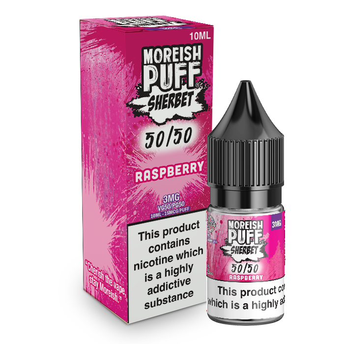 Moreish Puff Sherbet 50/50 Raspberry Sherbet 10ml E-Liquid