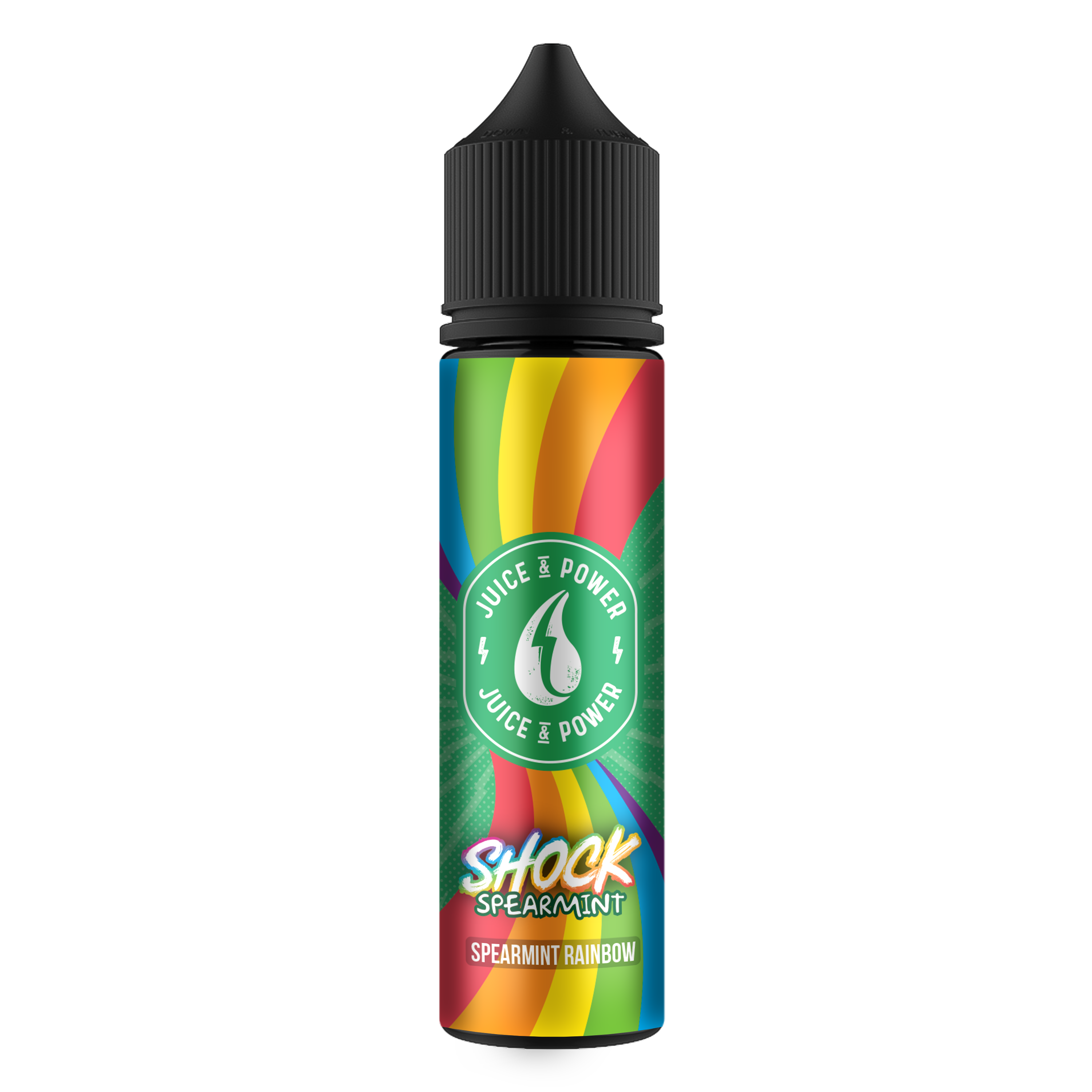 Juice N Power Shock Spearmint Minty Rainbow 0mg 50ml Shortfill E-Liquid