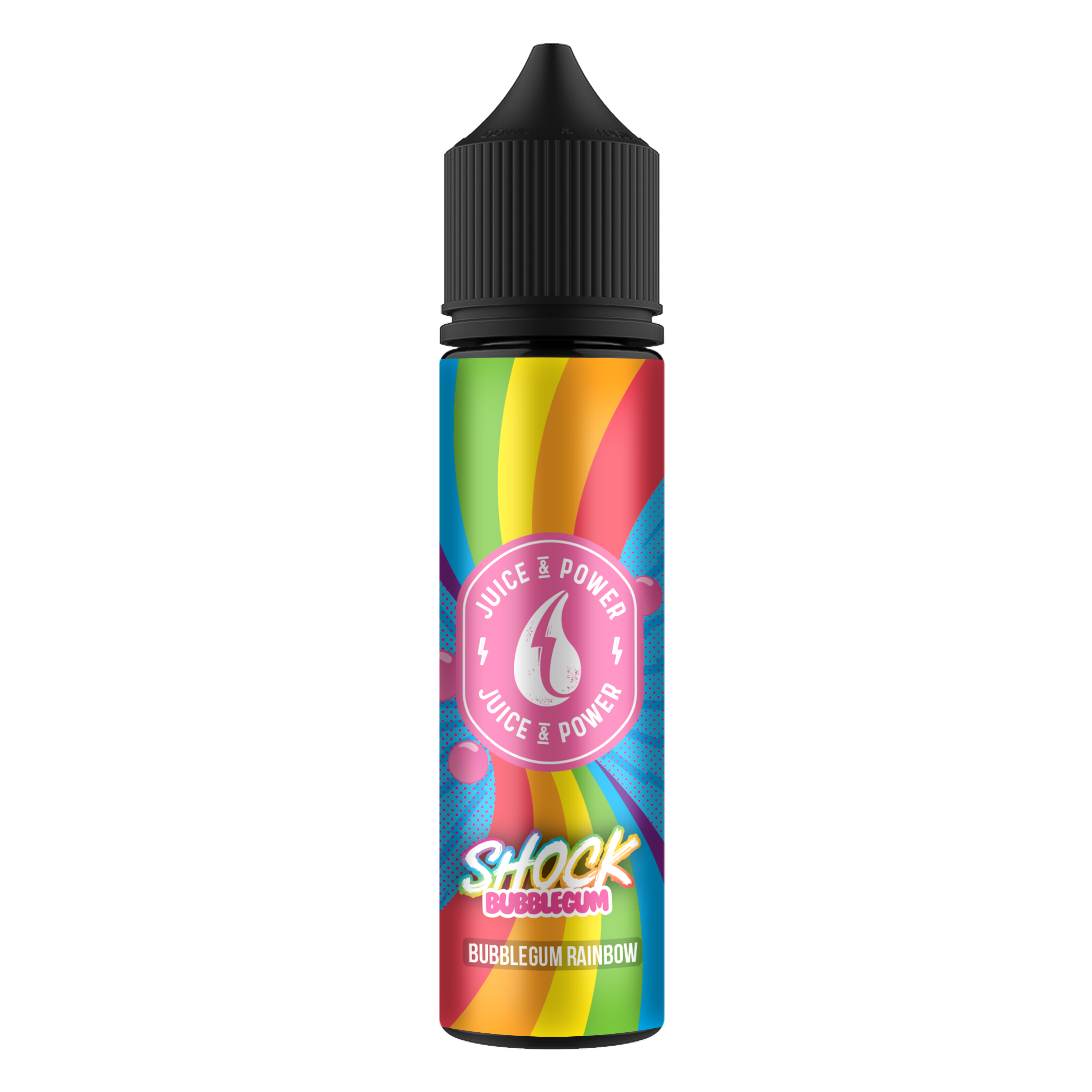 Juice N Power Shock Bubblegum Rainbow 0mg 50ml Shortfill E-Liquid