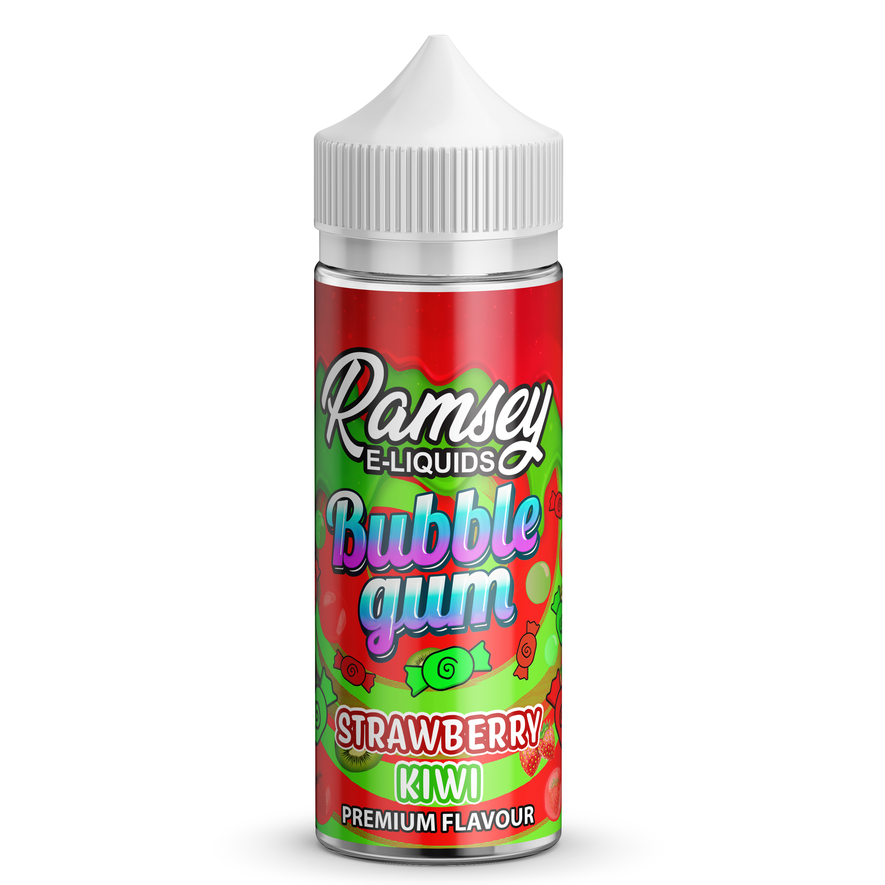 Ramsey E-Liquid Bubblegum Strawberry Kiwi 0mg 100ml Shortfill E-Liquid
