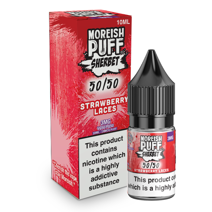 Moreish Puff Sherbet 50/50 Strawberry Laces Sherbet 10ml E-Liquid
