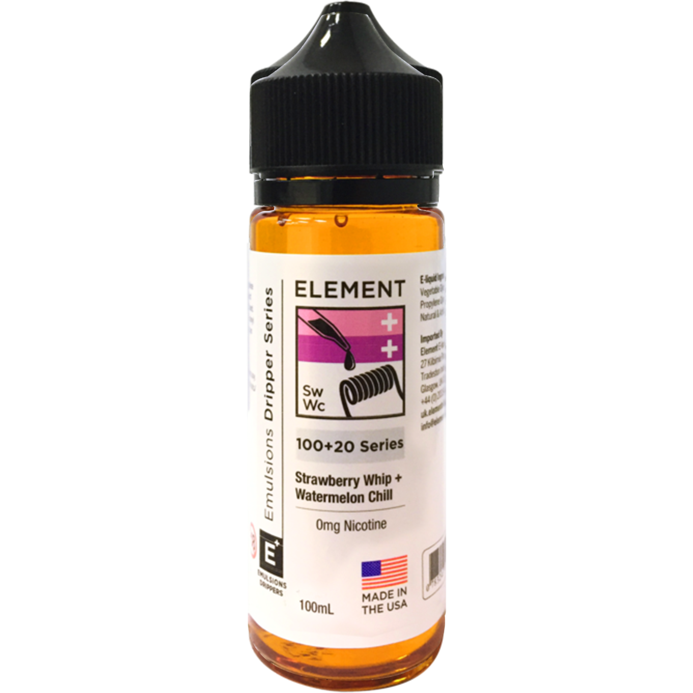 Element Emulsion: Strawberry Whip & Watermelon Chill 0mg 100ml Shortfill E-liquid
