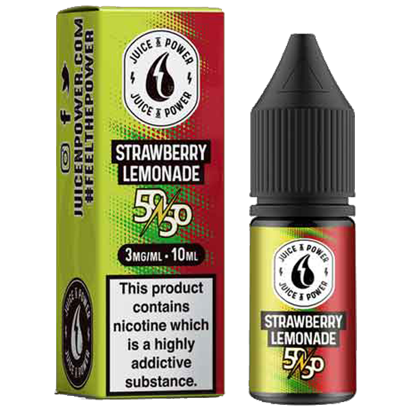 Juice N' Power 50:50 Strawberry Lemonade 10ml E-Liquid
