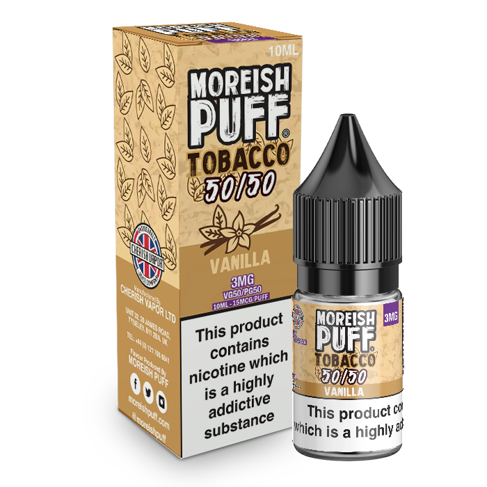 Moreish Puff Tobacco 50/50 Vanilla Tobacco 10ml E-Liquid