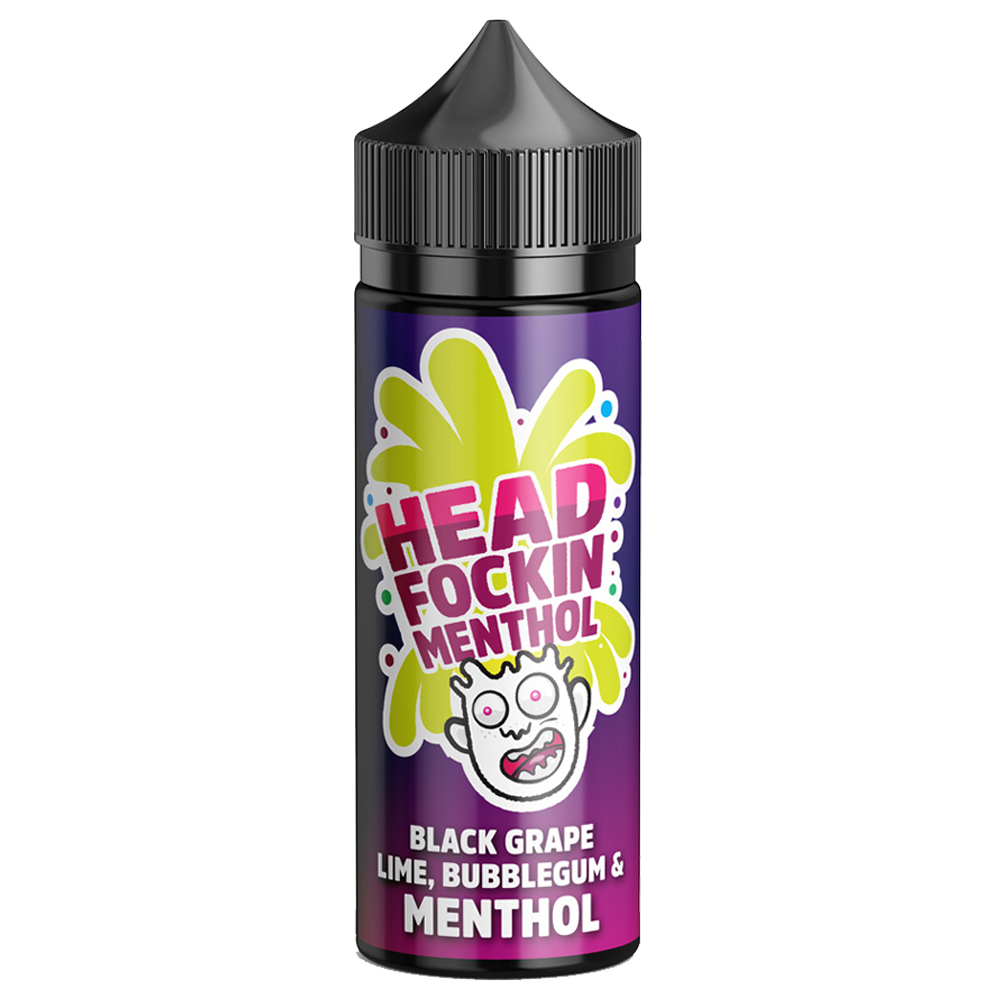 Head Focking Menthol: Black Grape Lime Bubblegum 0mg 100ml Shortfill E-Liquid
