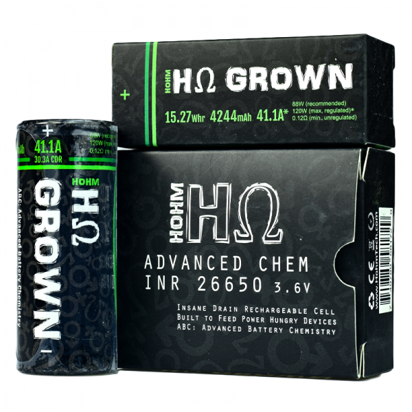 Hohm Tech Hohm Grown 26650 Vape Battery Twin Pack (4200mAh 30A)