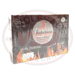 JadeBird Shisha Hookah Silver Charcoal 30pk