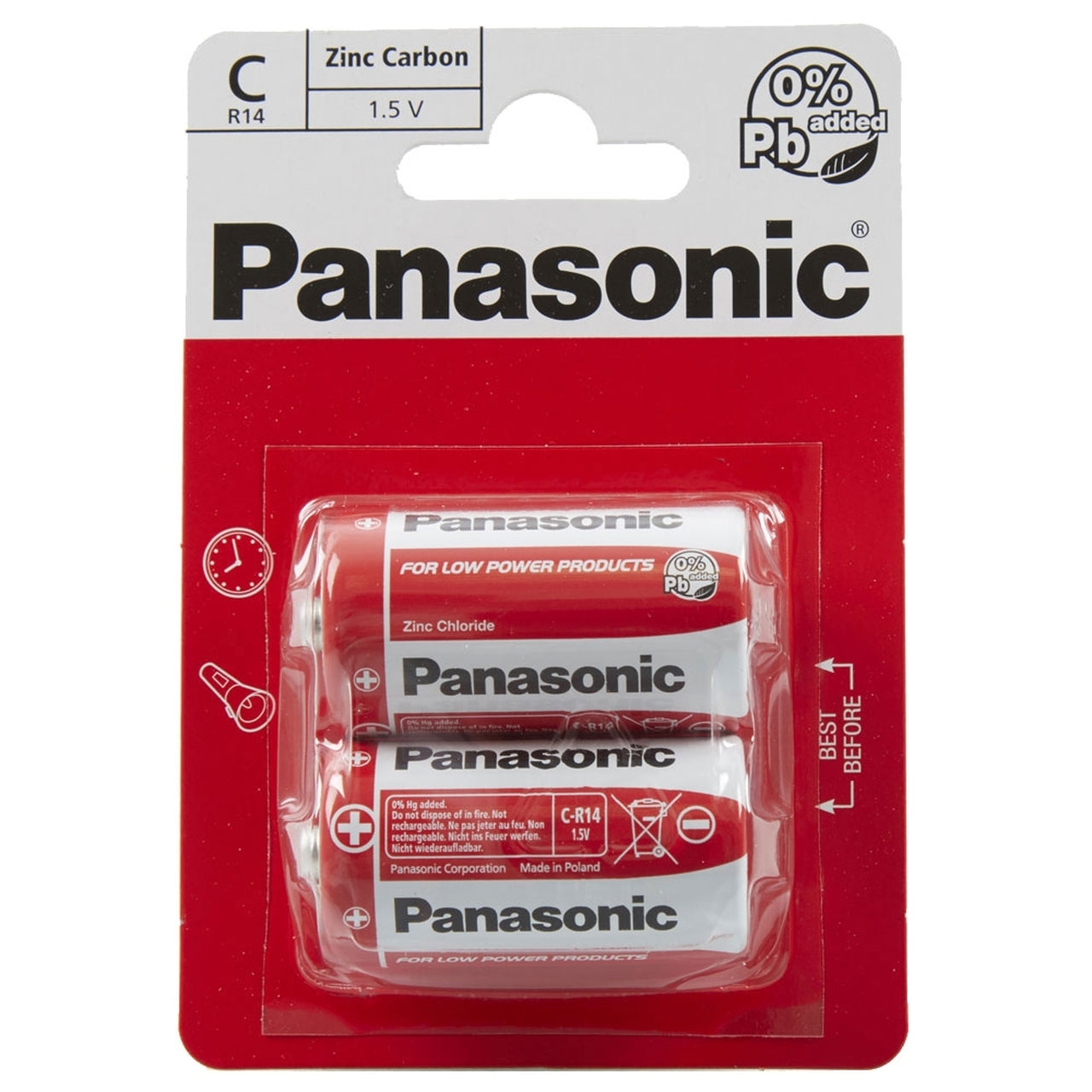 Panasonic C R14 Zinc Carbon Batteries (24pcs)