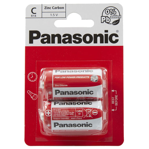 Panasonic C R14 Zinc Carbon Batteries 24pk