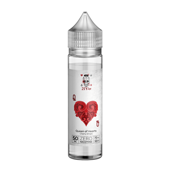 21 Vape Queen of Hearts Cherry Drops 0mg 50ml Short Fill E-Liquid