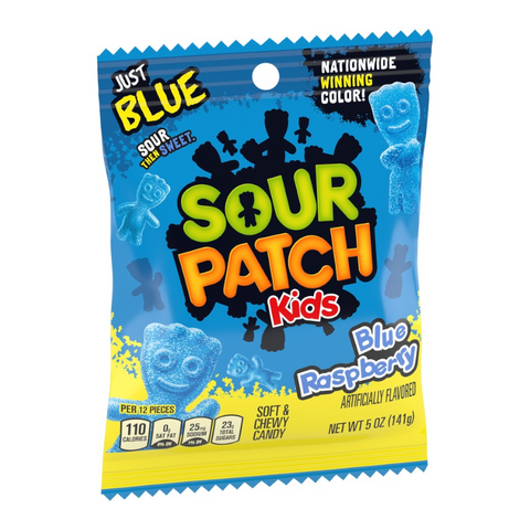 Sour Patch Kids Blue Raspberry Peg Bag 5oz (141g) 12pk