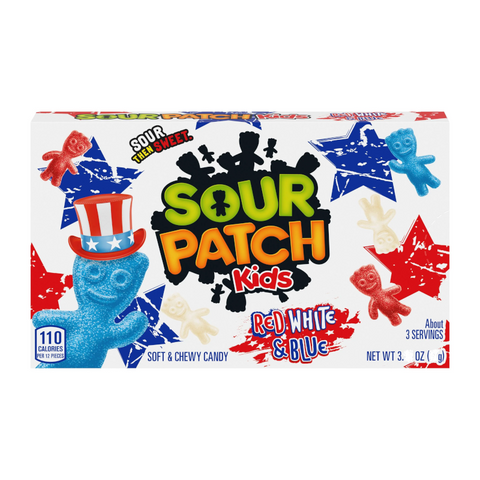 Sour Patch Kids Red White & Blue Theatre Box 3.1oz (88g) 12pk