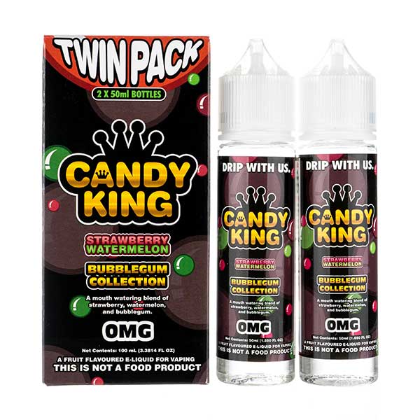 Candy King Twin Pack Bubblegum Collection - Strawberry Watermelon 0MG 2X50ML Shortfill
