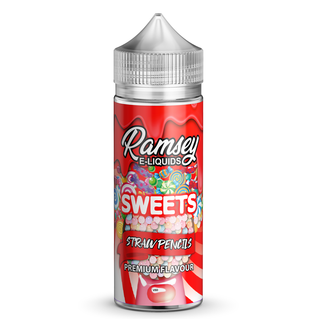 Ramsey E-Liquids Sweets Straw Pencils 0mg 100ml Shortfill E-Liquid